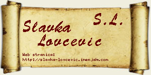 Slavka Lovčević vizit kartica